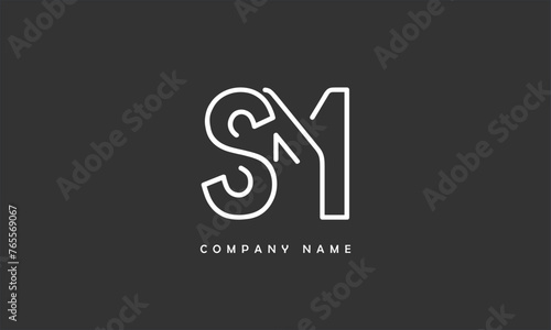SM, MS, S, M Abstract Letters Logo Monogram