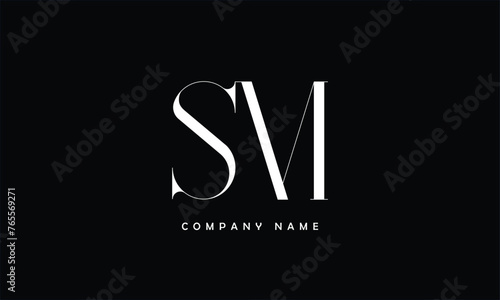 SM, MS, S, M Abstract Letters Logo Monogram