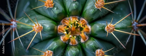 Macro shot of a cactus flower, showcasing intricate details of its petals, stigma, and stamens