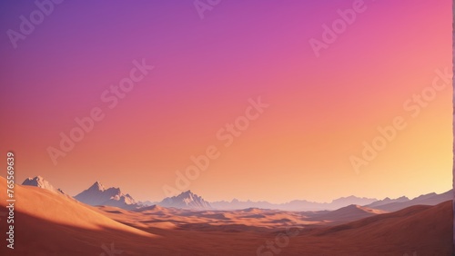  Purple Sky Mountain Landscape Image - Desert landscape with mountains in distance  purple sky in foreground