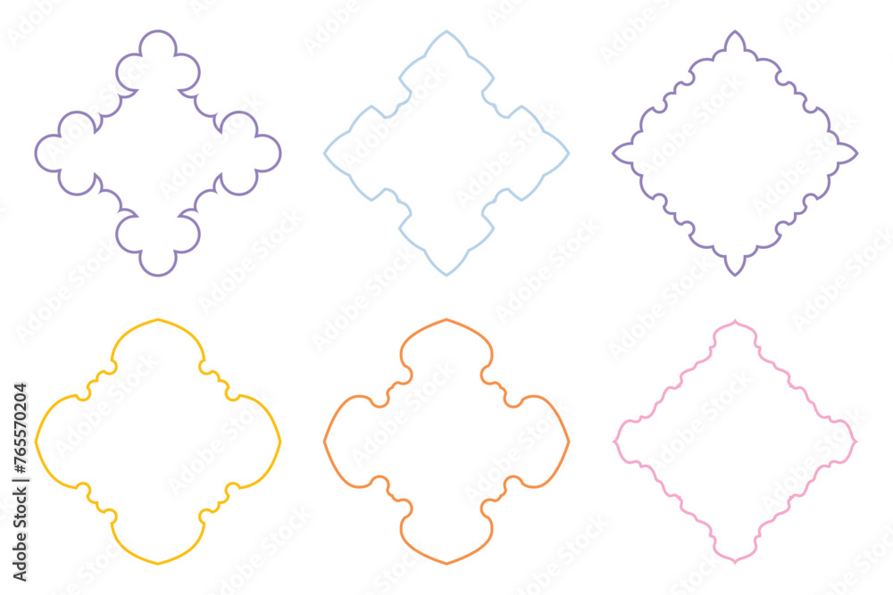 Islamic Emblem Design Thin Line- SET - 6 Islamic Emblem Design Thin Line- SET - 6