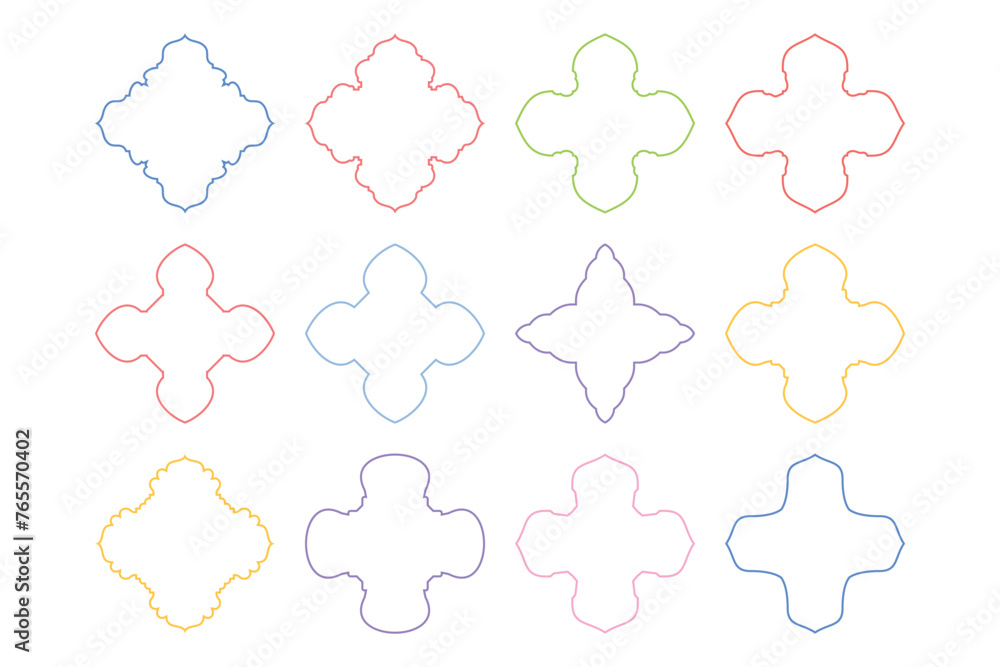 Islamic Emblem Design Thin Line- SET - 12 Islamic Emblem Design Thin Line- SET - 12