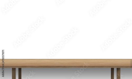 Various wooden table with simple table legs isolated on plain background , suitable for decor concept.