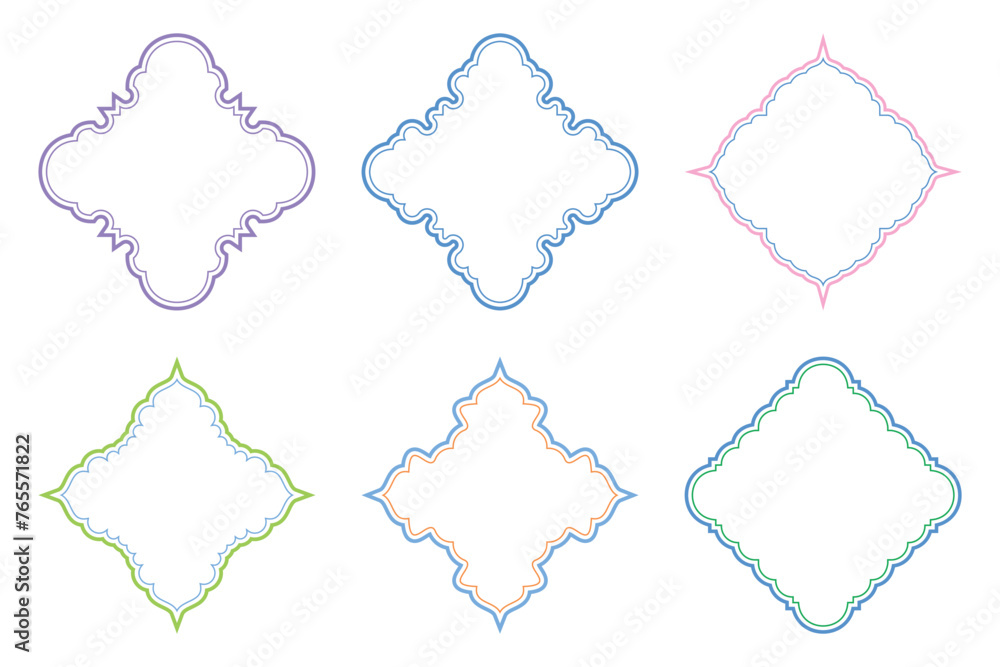 Islamic Emblem Design double lines - SET 6 Islamic Emblem Design double lines - SET 6
