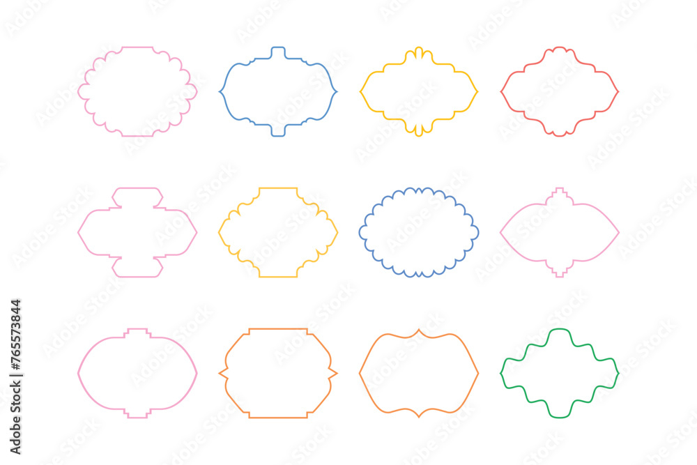 Islamic Frame Design Thin Line- SET 12 Islamic Frame Design Thin Line- SET 12