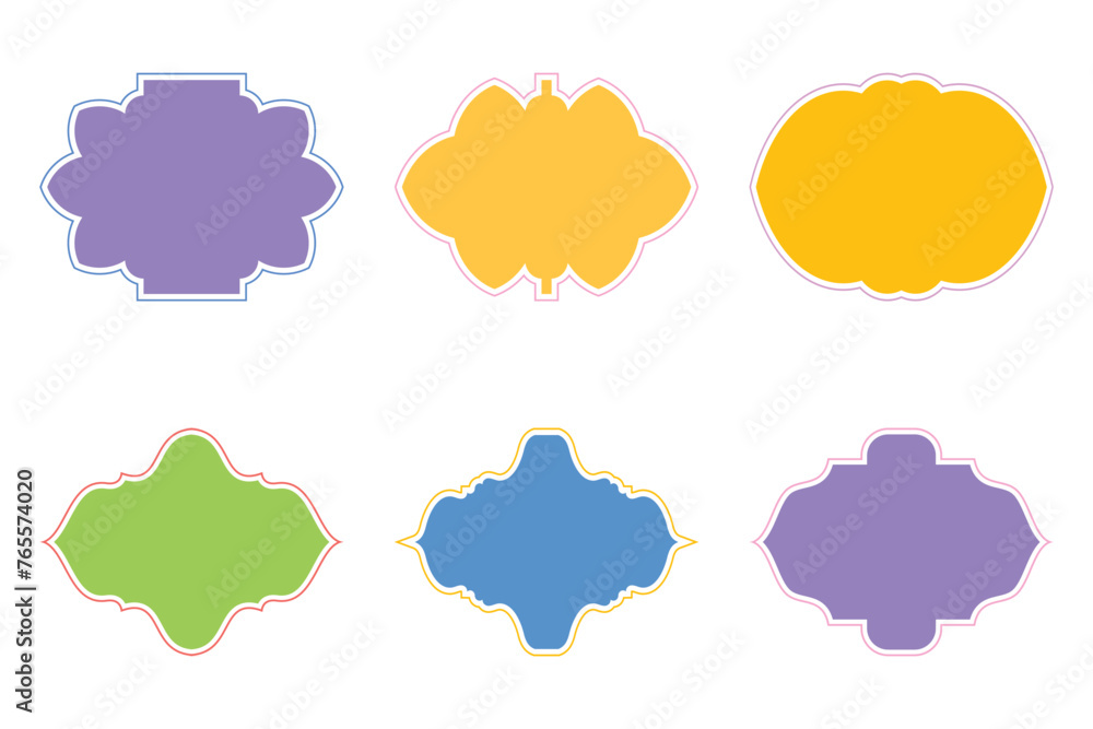 Islamic Frame Design Glyph with outline- SET 6 Islamic Frame Design Glyph with outline- SET 6
