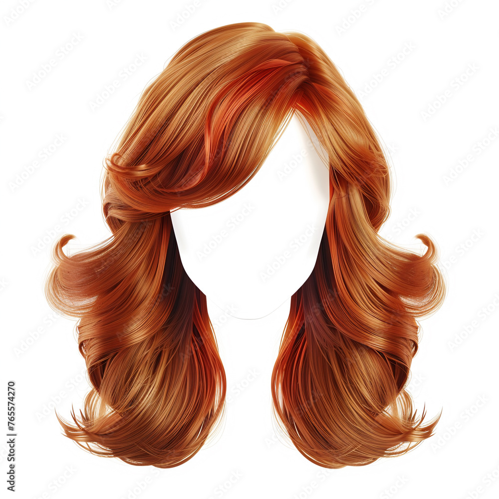 Stylish hair wig with trendy design isolated, AI Generative.