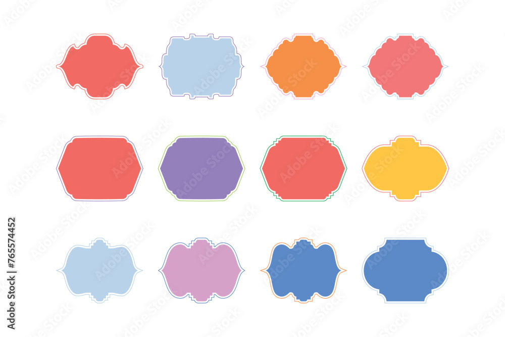 Islamic Frame Design Glyph with outline- SET 12 Islamic Frame Design Glyph with outline- SET 12