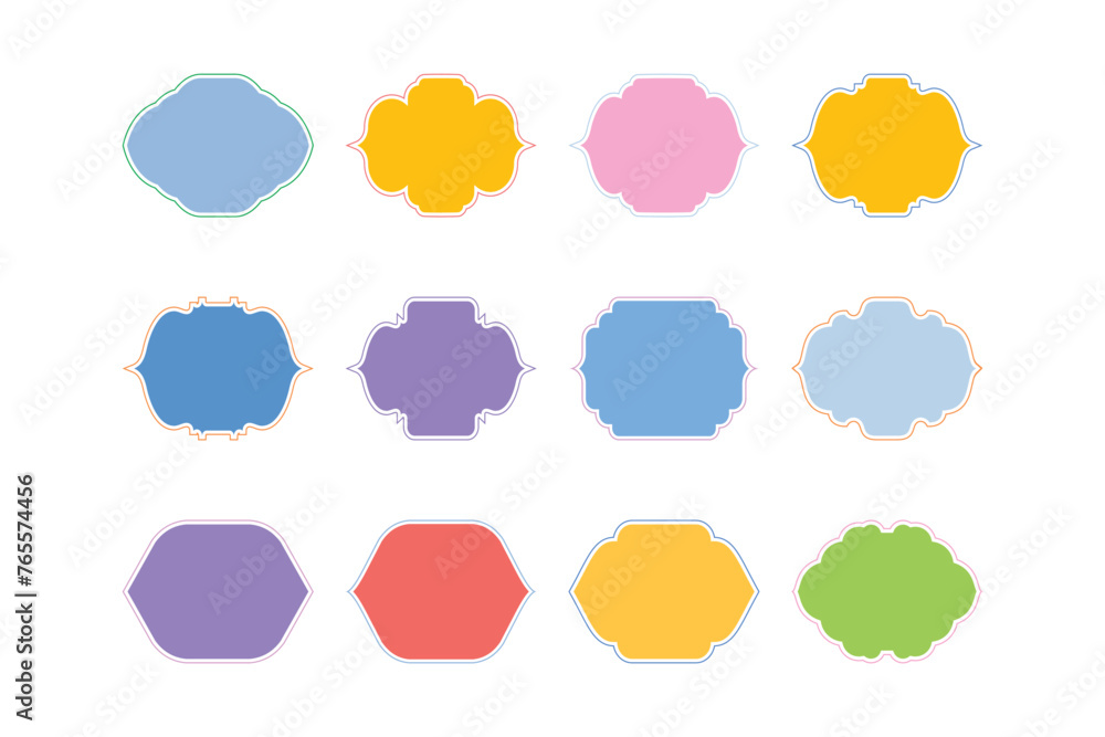 Islamic Frame Design Glyph with outline- SET 12 Islamic Frame Design Glyph with outline- SET 12