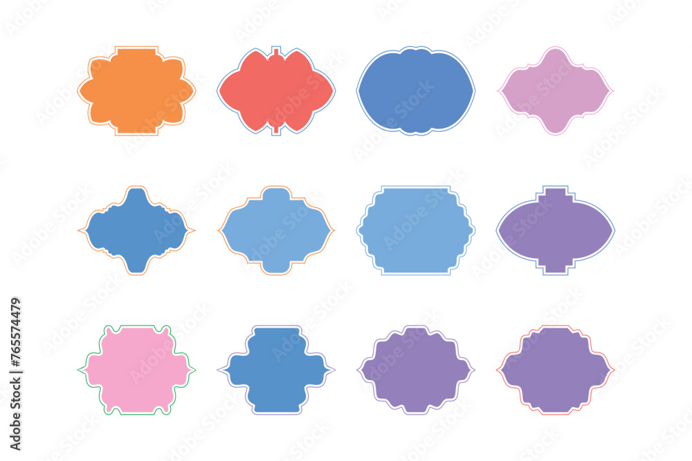 Islamic Frame Design Glyph with outline- SET 12 Islamic Frame Design Glyph with outline- SET 12