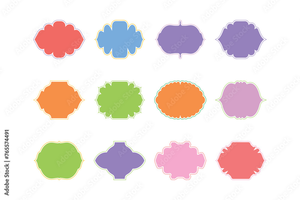 Islamic Frame Design Glyph with outline- SET 12 Islamic Frame Design Glyph with outline- SET 12