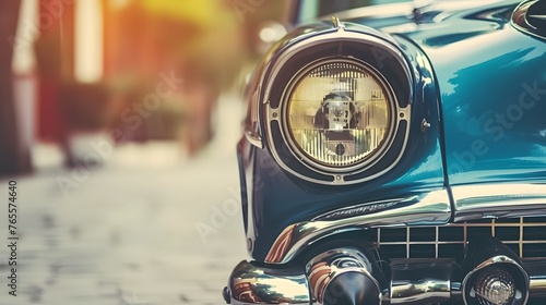 Headlight lamp vintage classic car - vintage effect style pictures © Lucky Ai
