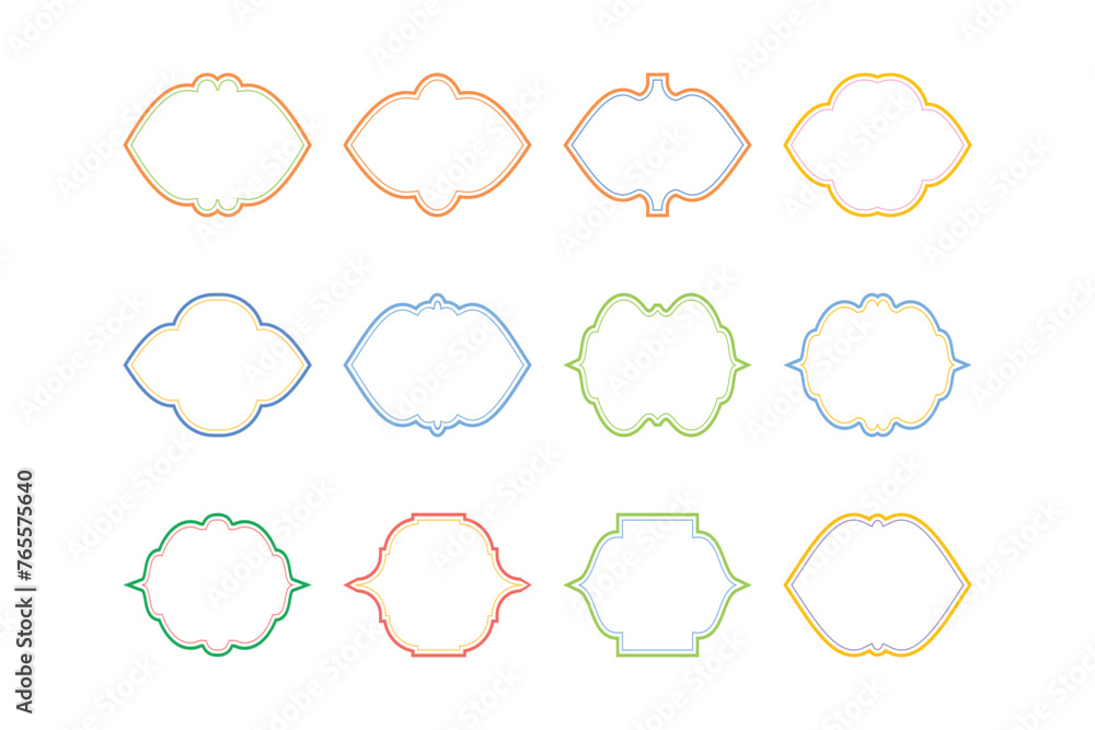 Islamic Frame Design double lines- SET 12