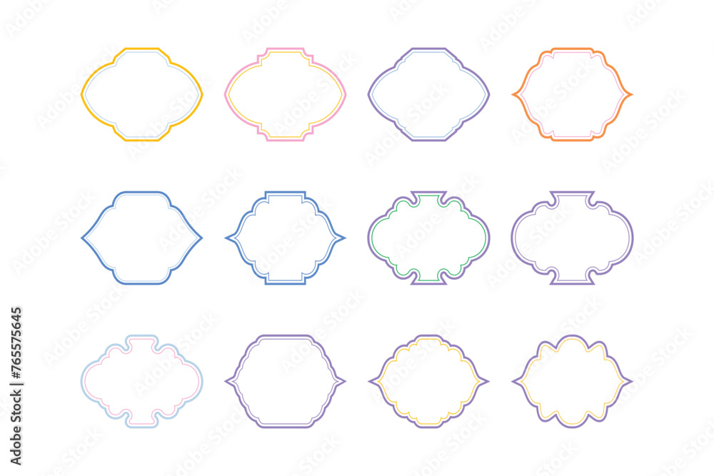Islamic Frame Design double lines- SET 12 Islamic Frame Design double lines- SET 12