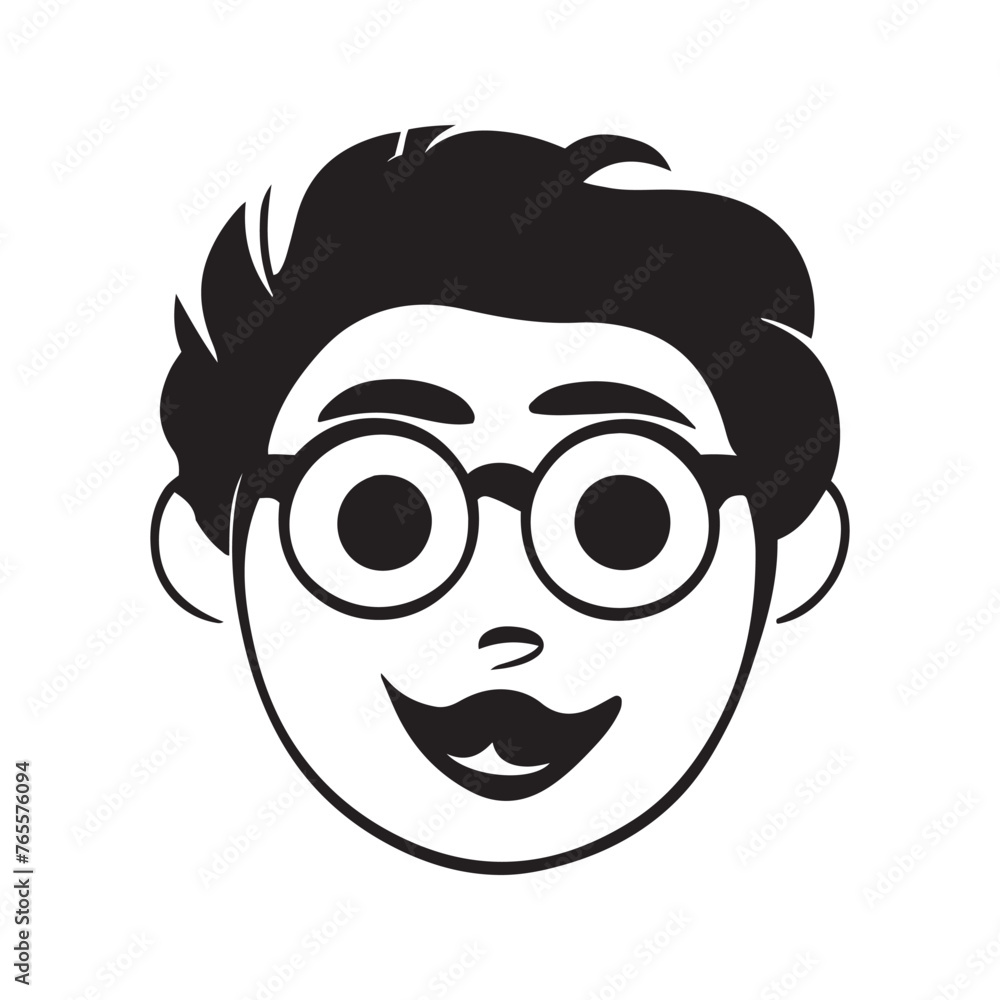 cute cartoon boy man face expression design vector art illustration with white background cute cartoon boy man face expression design vector art illustration with white background