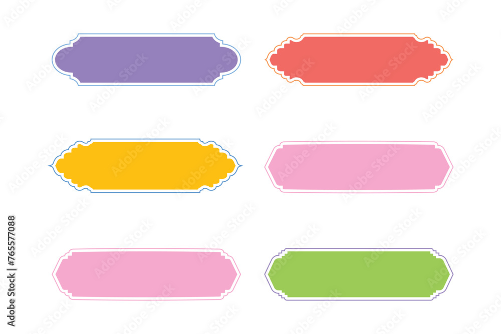 Islamic Label and Name Frame Glyph with outline- SET 6 Islamic Label and Name Frame Glyph with outline- SET 6