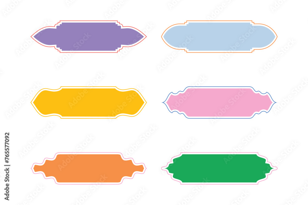 Islamic Label and Name Frame Glyph with outline- SET 6 Islamic Label and Name Frame Glyph with outline- SET 6
