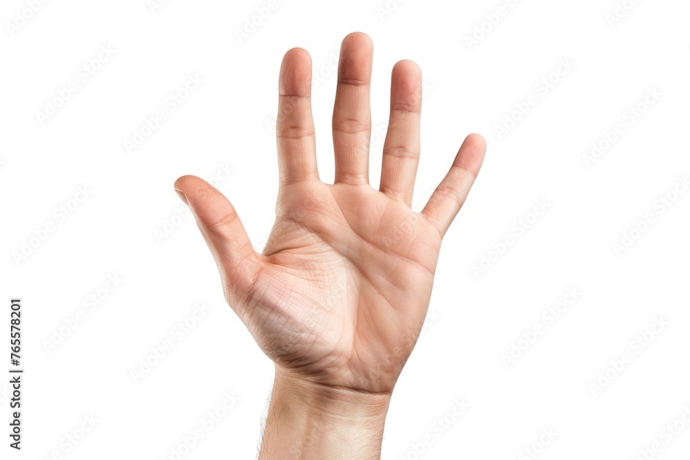 A hand of a businessman showing white background A hand of a businessman showing white background