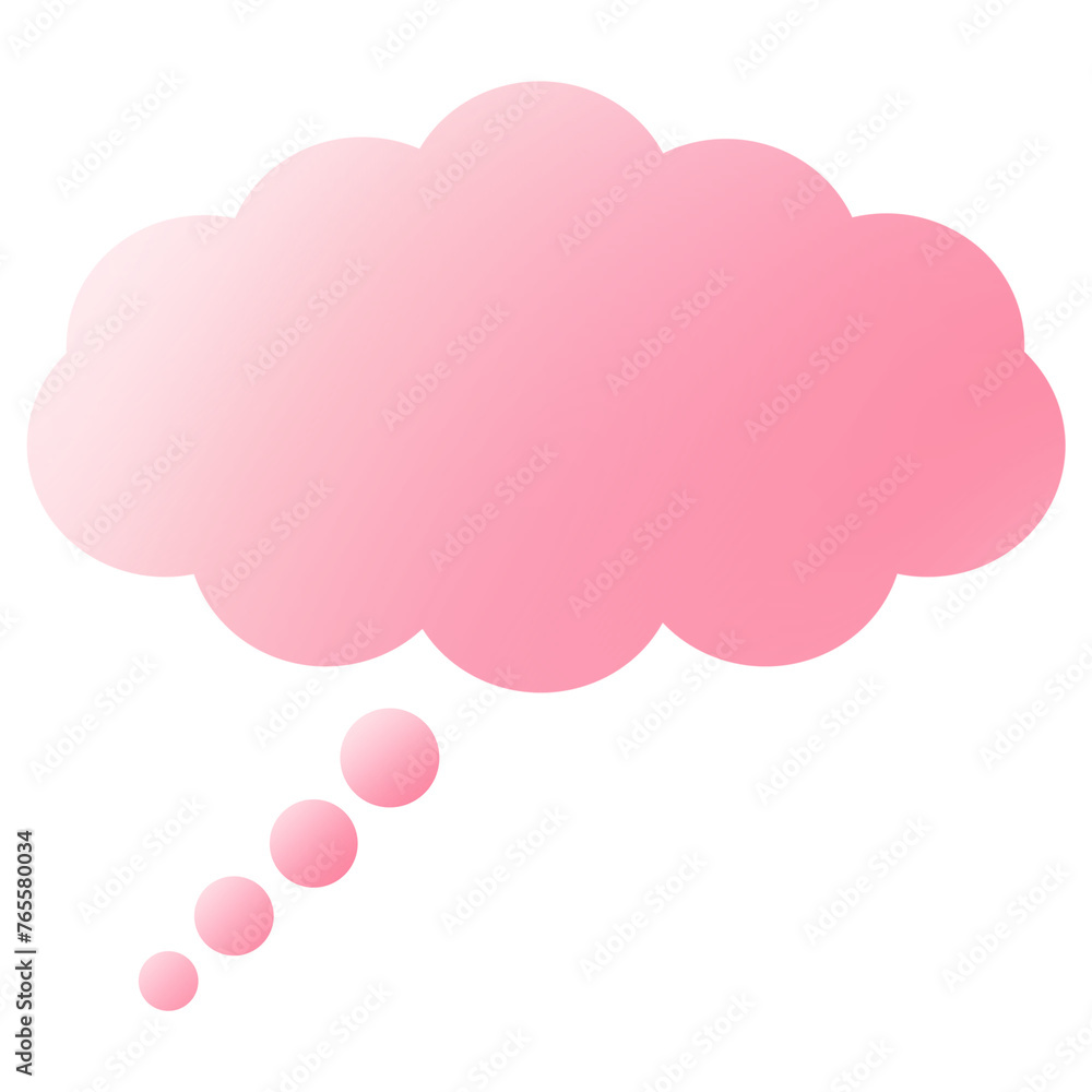 Transparent Pink Gradient Speech Bubble Icon Isolated on White