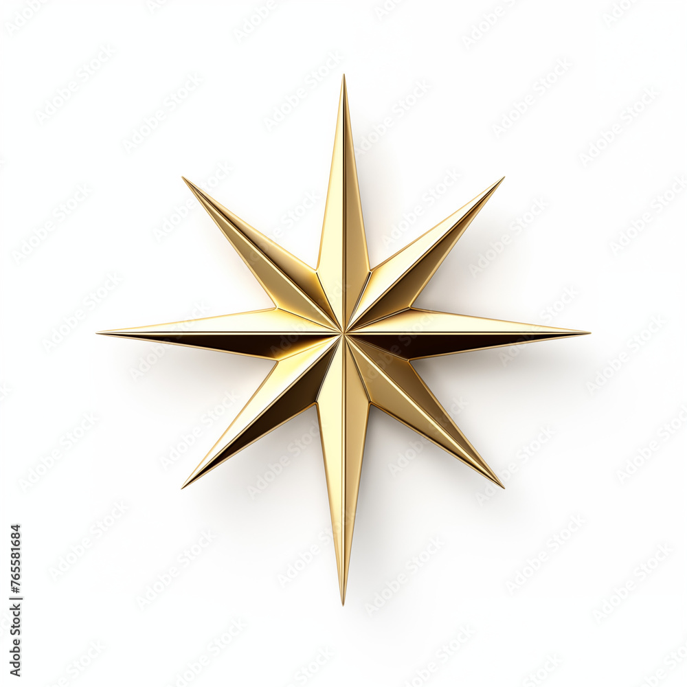 golden compass isolated on white background (gold star) golden compass isolated on white background (gold star)