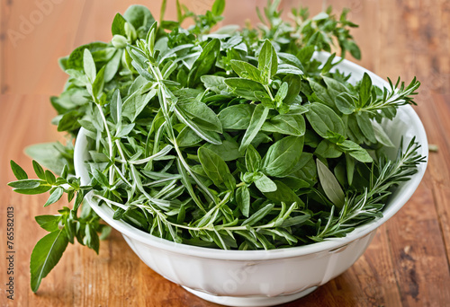 The delicate fragrance of a bouquet of fresh herbs, ready to elevate any dish