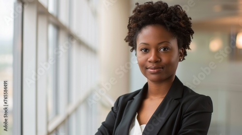 Black woman navigating professional challenges in a corporate office environment.