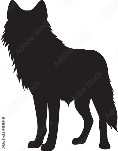 Wolf Silhouette Vector Illustration White Background