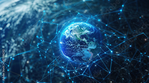 Internet provides instant access to information. World Wide Web Day celebration. International internet day. Concept of interconnectedness and the vastness of the world. Copyspace, banner, background,