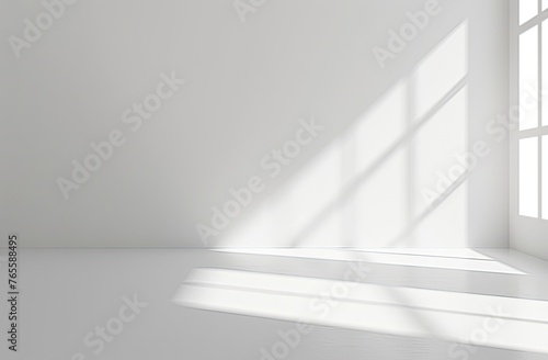 Light gray background with different shades, spacious room, mockup, light is pouring on the right 3