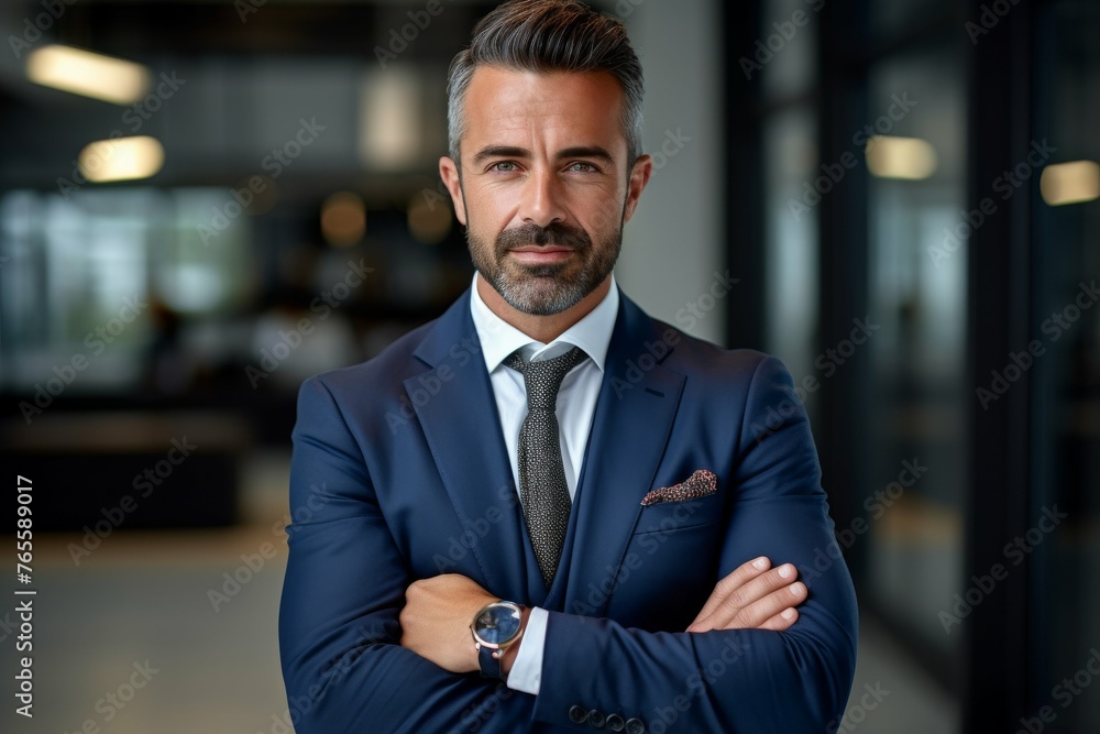 Professional Businessman Crossing Arms in Suit and Tie Professional Businessman Crossing Arms in Suit and Tie