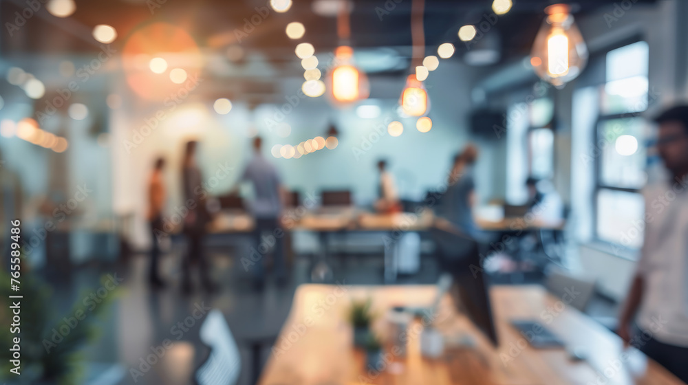 Dynamic Business Environment: Blurred Office Scene. Generative AI Dynamic Business Environment: Blurred Office Scene. Generative AI