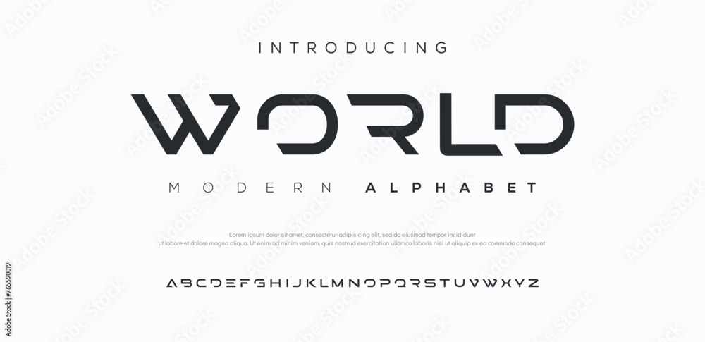 Abstract technology science alphabet lowercase font. digital space typography vector illustration design - obrazy, fototapety, plakaty 
