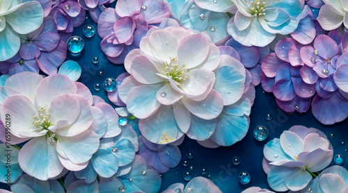 Beautiful floral background with hydrangeas