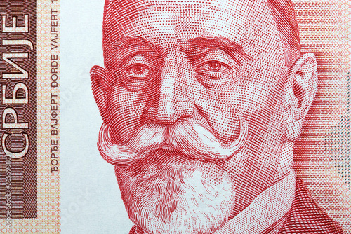 .Dorde Vajfert a closeup portrait from Serbian money photo