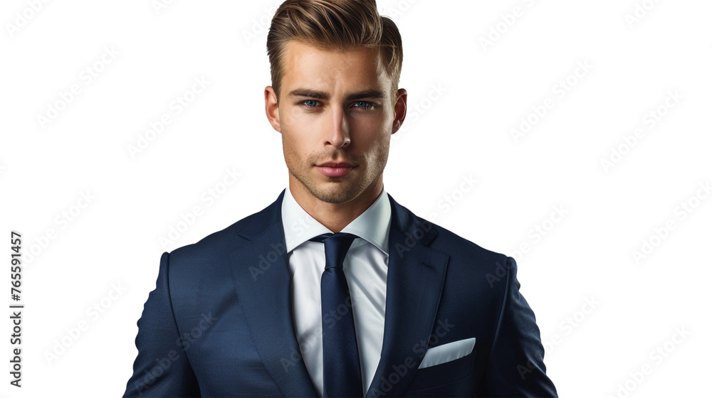 A debonair gentleman in a crisp formal suit, his polished appearance and timeless charm radiating against a seamless white background A debonair gentleman in a crisp formal suit, his polished appearance and timeless charm radiating against a seamless white background