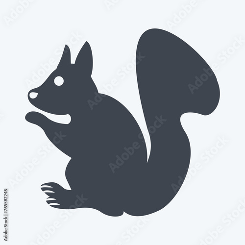 Pet Squirrel Icon in trendy glyph style isolated on soft blue background