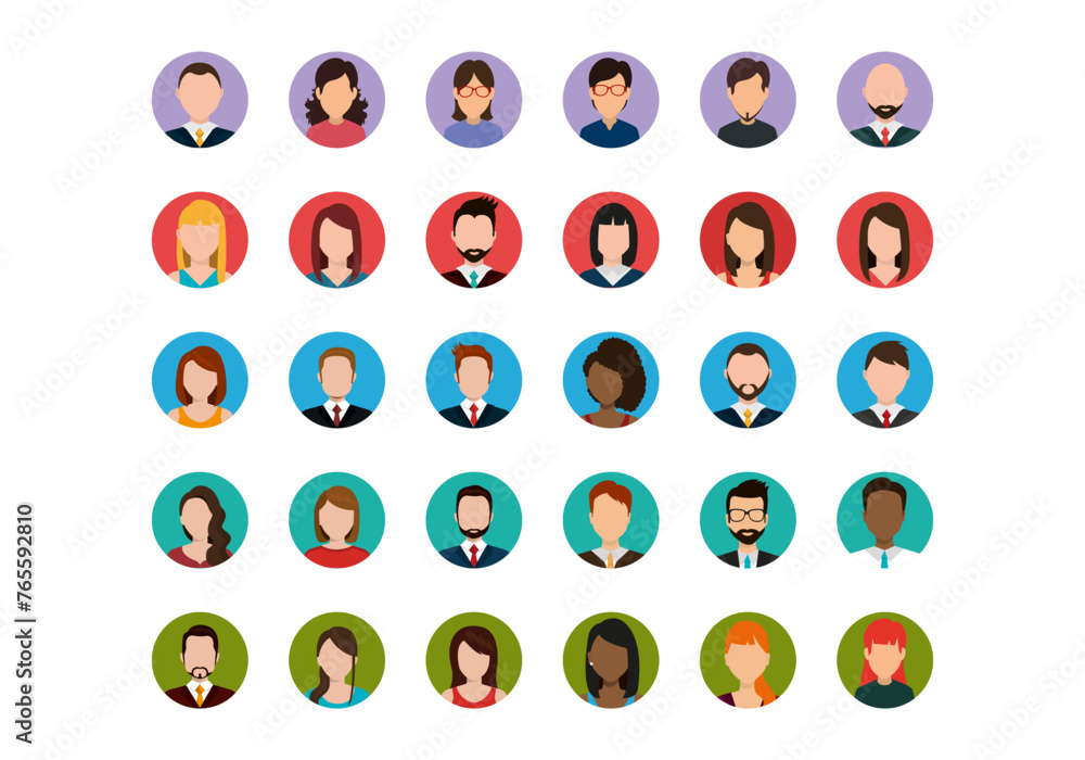 Set of people profiles Set of people profiles