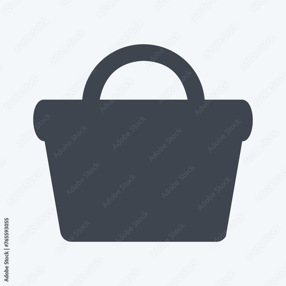 Vegetable Basket Icon in trendy glyph style isolated on soft blue background - obrazy, fototapety, plakaty 