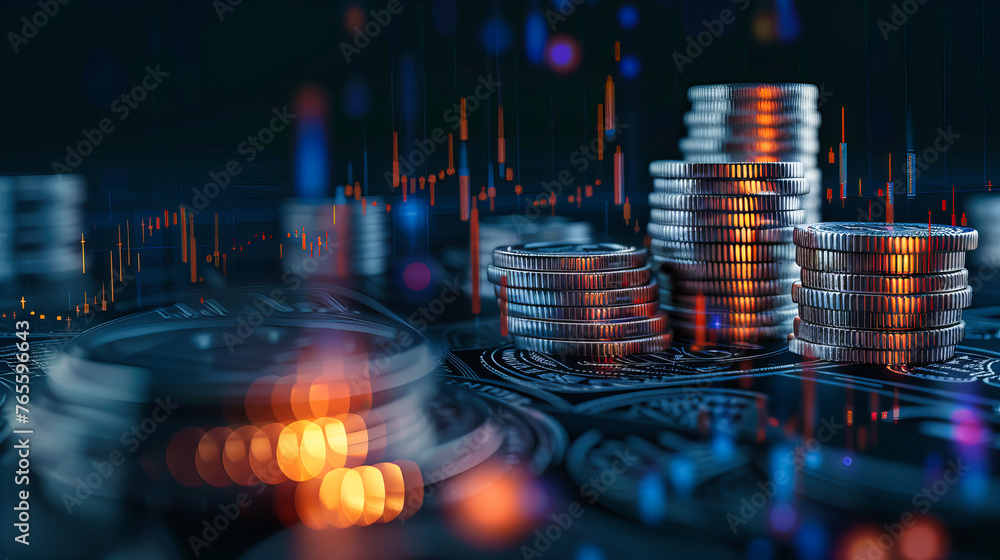 Financial Growth and Economy Concept, Money and Marketing Analysis, Business and Banking Background - obrazy, fototapety, plakaty 