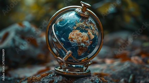Globe with the image of the planet Earth.