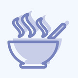 Icon Hot Soup - Two Tone Style - Simple illustration, Editable stroke.