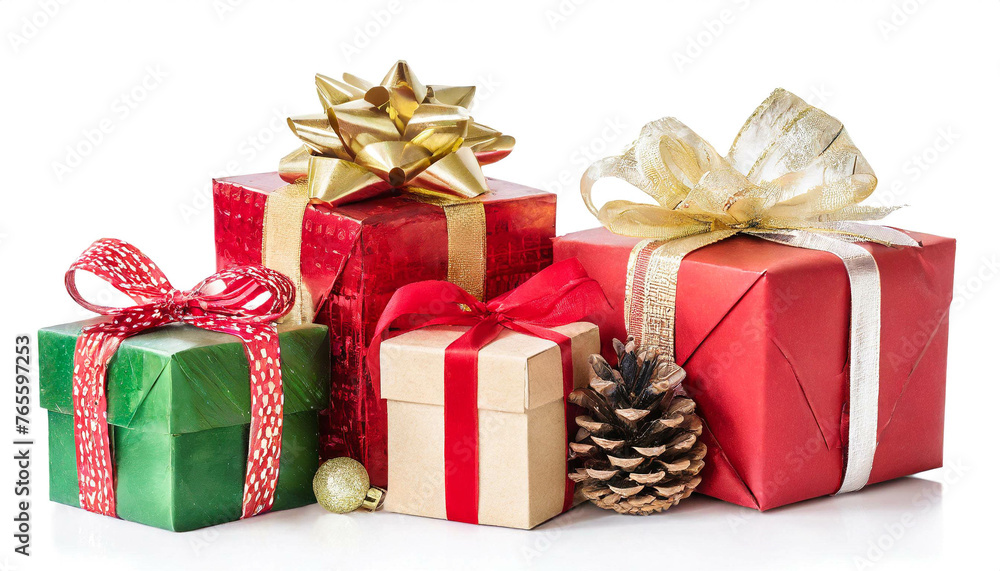 Weihnachten Geschenke set isoliert auf weißen Hintergrund, Freisteller Weihnachten Geschenke set isoliert auf weißen Hintergrund, Freisteller