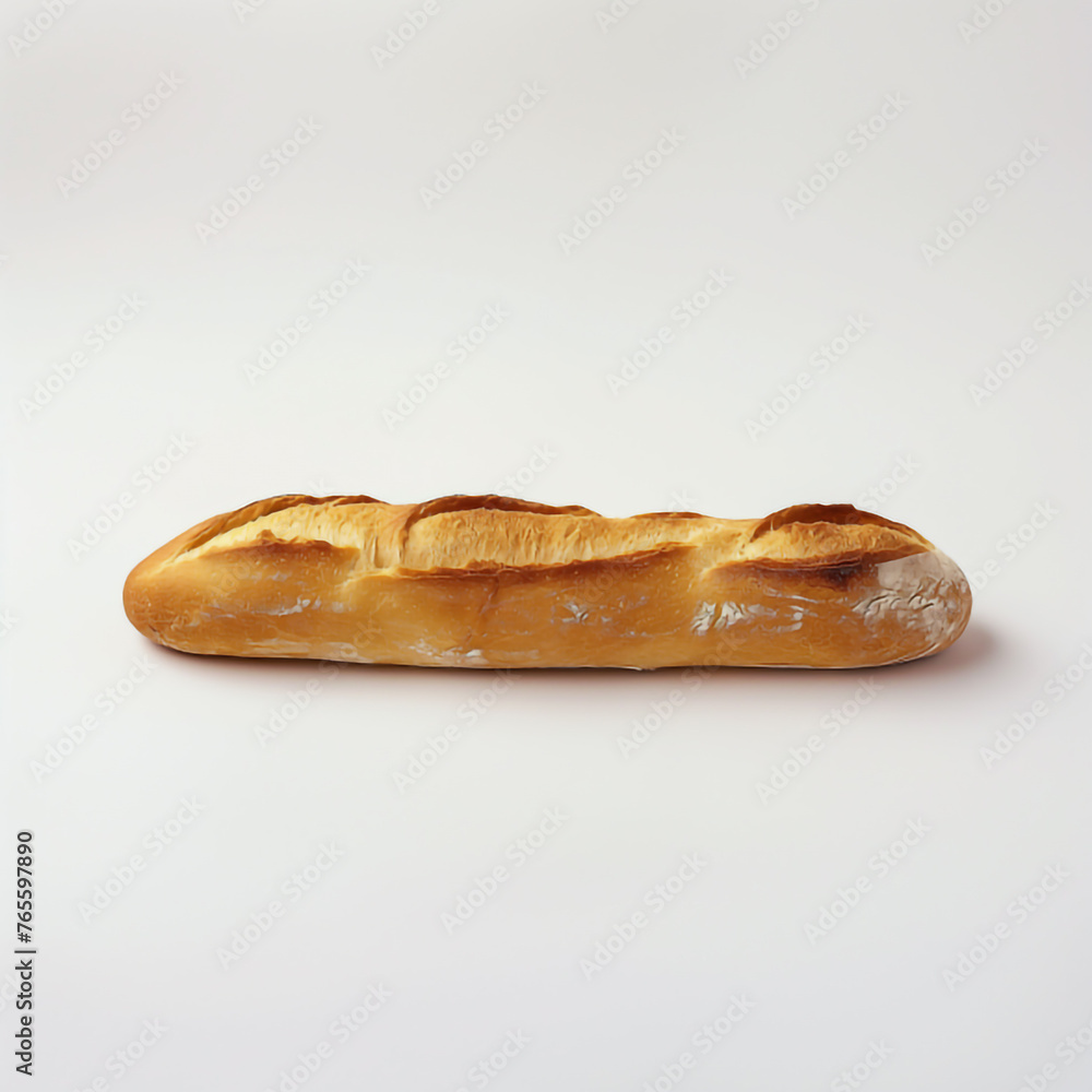 freshly baked wheat baguette on a white background. freshly baked wheat baguette on a white background.