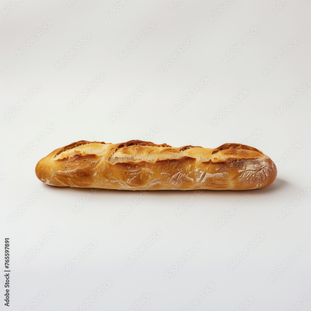 freshly baked wheat baguette on a white background. freshly baked wheat baguette on a white background.
