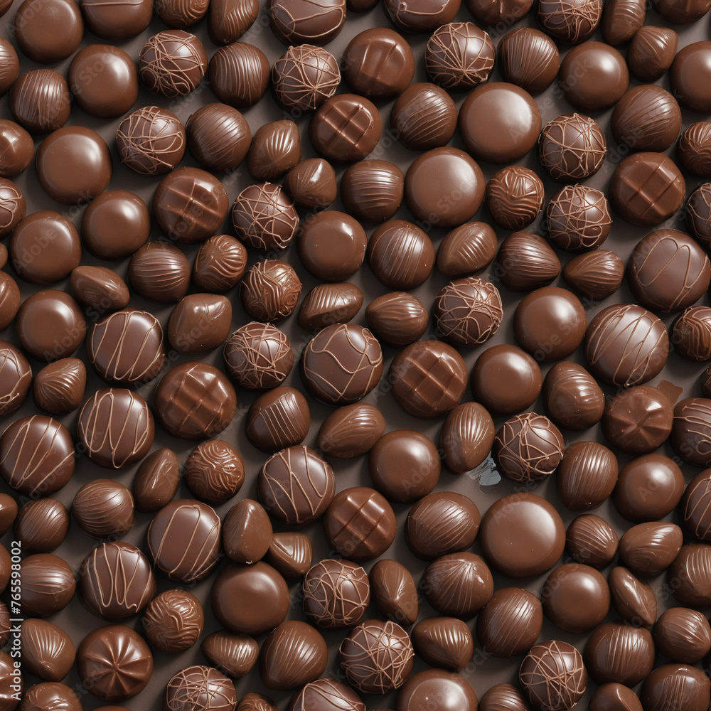 top view of chocolate pralines top view of chocolate pralines