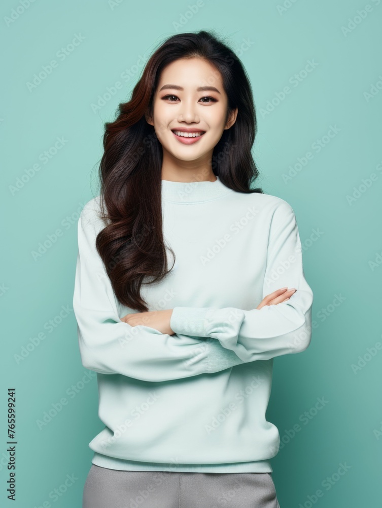 Asian Woman Smiling With Long Hair Asian Woman Smiling With Long Hair