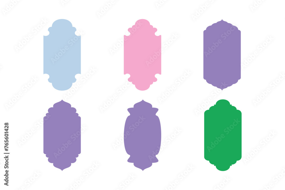 Islamic Vertical Frame Design Glyph - SET 6 Islamic Vertical Frame Design Glyph - SET 6
