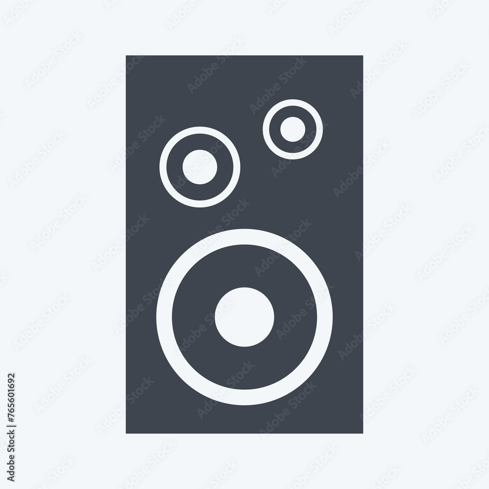 Icon Single Speaker. suitable for music symbol. glyph style. simple design editable. design template vector. simple symbol illustration Icon Single Speaker. suitable for music symbol. glyph style. simple design editable. design template vector. simple symbol illustration