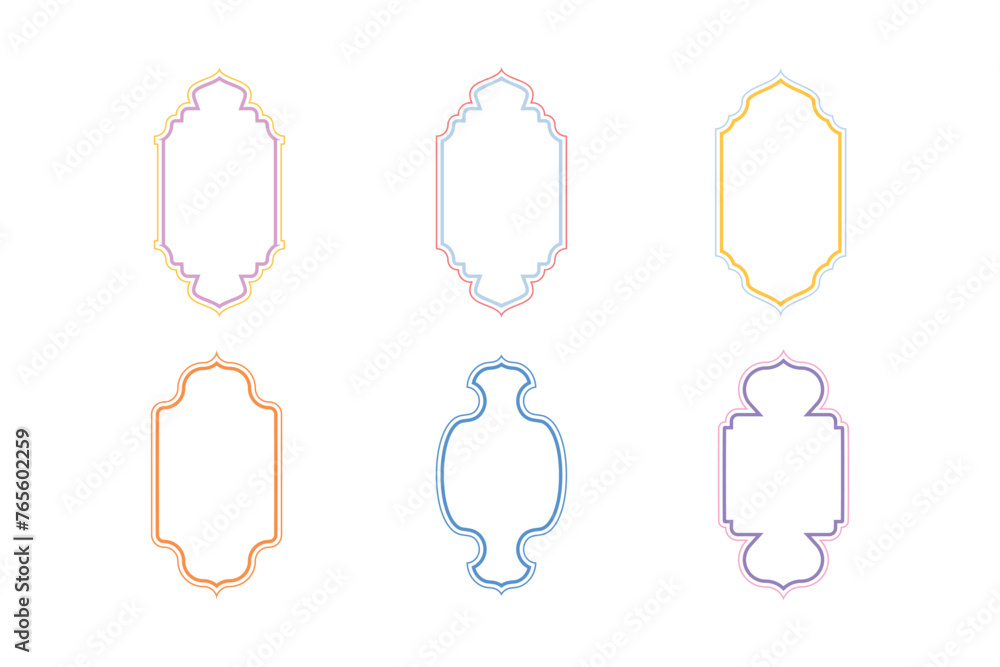 Islamic Vertical Frame Design double lines- SET 6 Islamic Vertical Frame Design double lines- SET 6