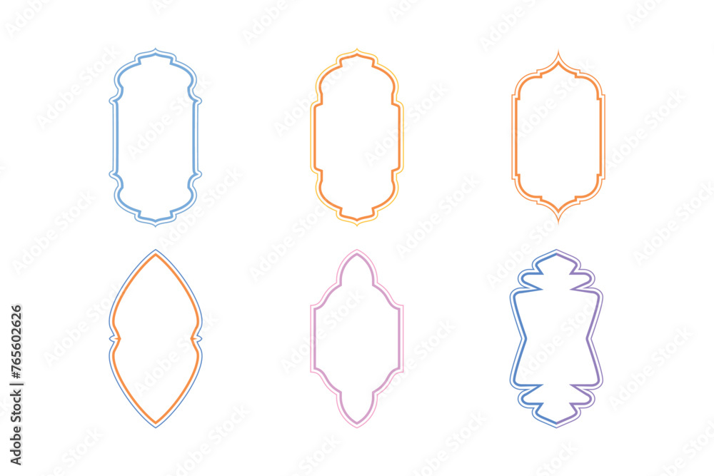 Islamic Vertical Frame Design double lines- SET 6 Islamic Vertical Frame Design double lines- SET 6